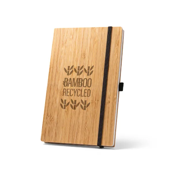 Caderno personalizado de bolso com capa de bambu e lombada em PET reciclado Caderno personalizado de bolso com capa de bambu e lombada em PET reciclado